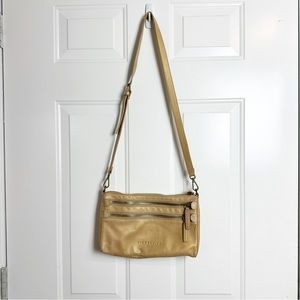 Liebeskind Berlin Gold Leather Crossbody Zipper Bag